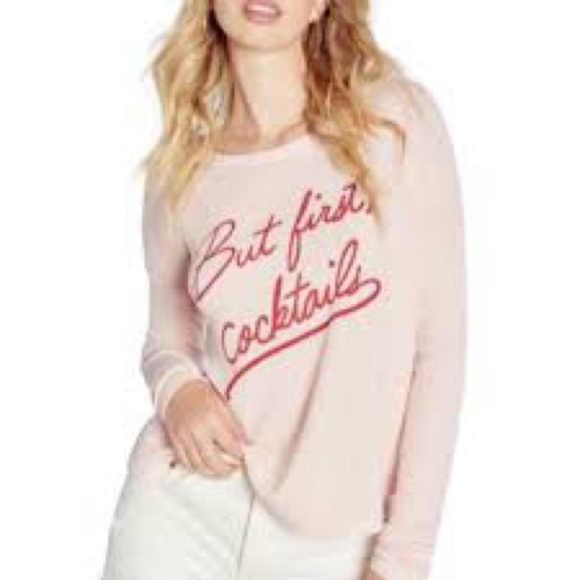 WILDFOX “But First Coctails” sweatshirt size M - Picture 2 of 6